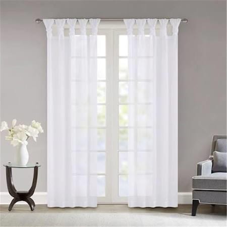 Madison Park 50 x 95 in. Twisted Tab Voile Sheer Window Pair, White MP40-5469